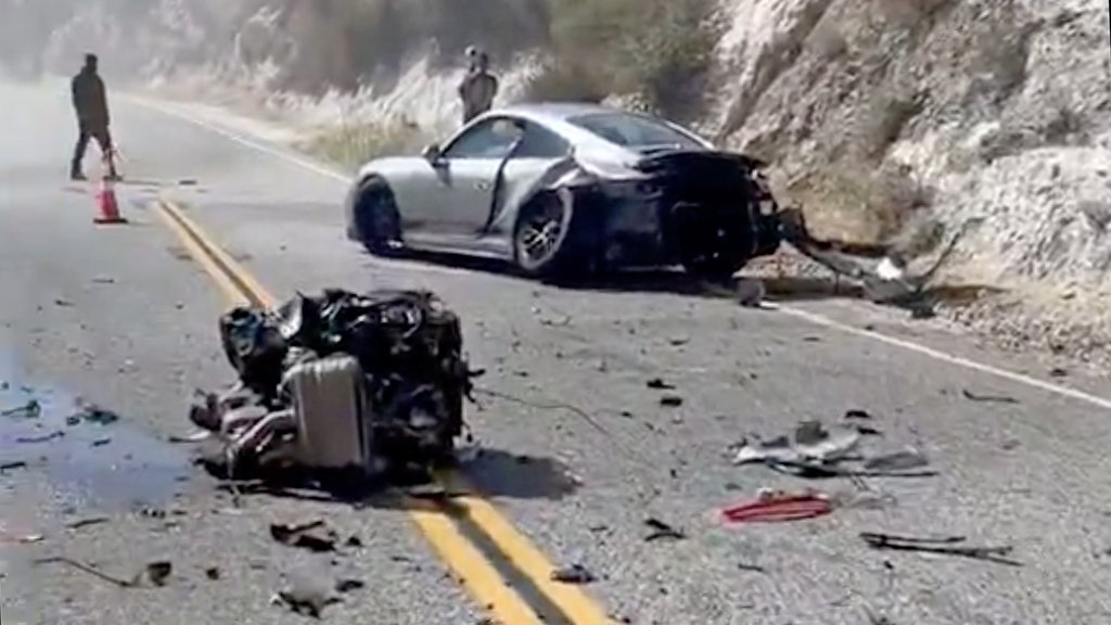 Havária dvoch Porsche 911 na Angeles Crest